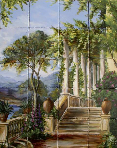 &quot;Italian Pergola&quot; Printed Tile Mural