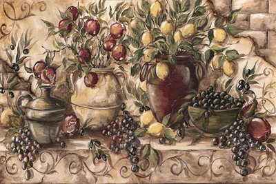 Antique Italian Frutta Pots Lemons and Pomegranates