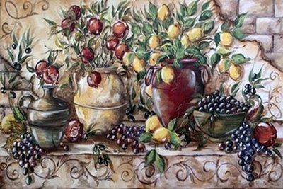 Italian Frutta Pots Lemons and Pomegranates Brighter