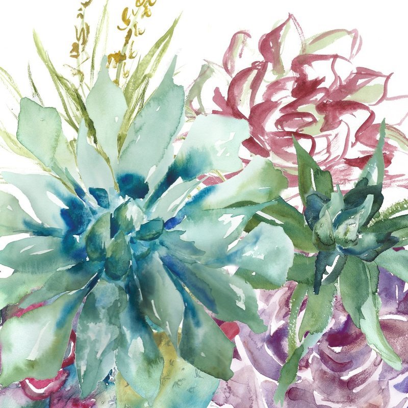 Watercolor Succulent Garden 2