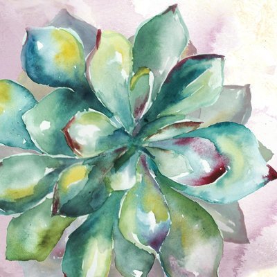Watercolor Succulent Garden 1