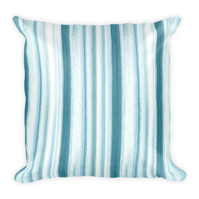 Watercolor Succulent Artisanal Stripe Pillow 1