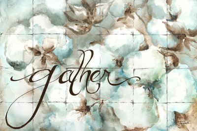 &quot;Cotton Bolls Gather&quot; Printed Tile Mural
