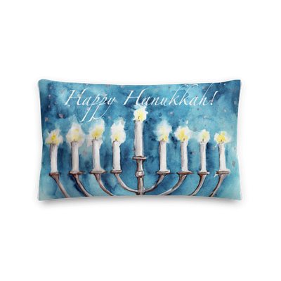 Happy Hanukkah Lumbar throw pillow 22"x12"