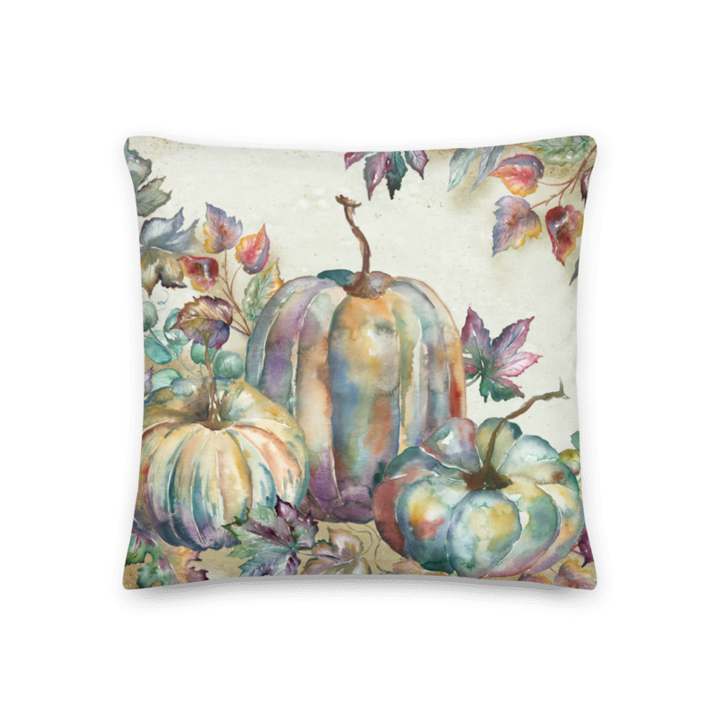 Autumn Jewels Fall Pumpkins Decorative Throw Pillow