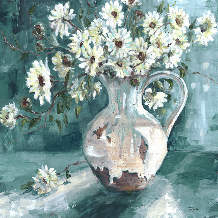 Daisies in Farm Pitcher Still Life Square