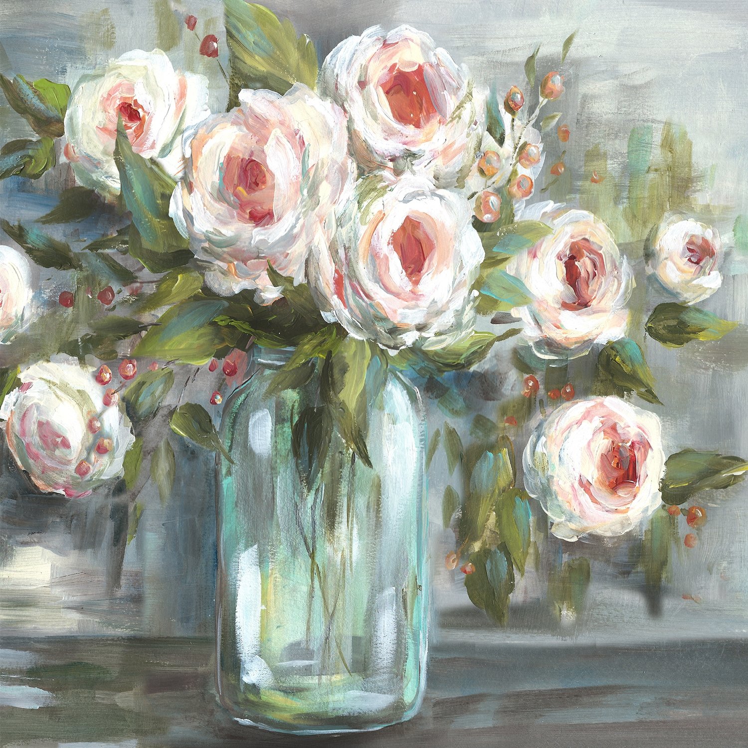 Blooms in Mason Jar Cropped Square 2