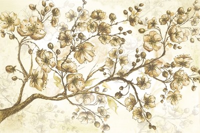 Cherry Blossom Sketch Neutral Golds Cherry Blossom Sketch Neutral Golds