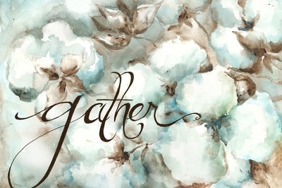 Watercolor Cotton Boll Painting &quot;Gather&quot;
