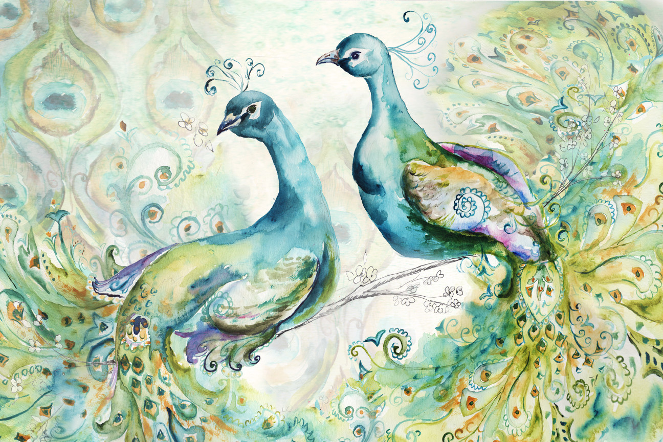 Bohemian Peacocks Landscape