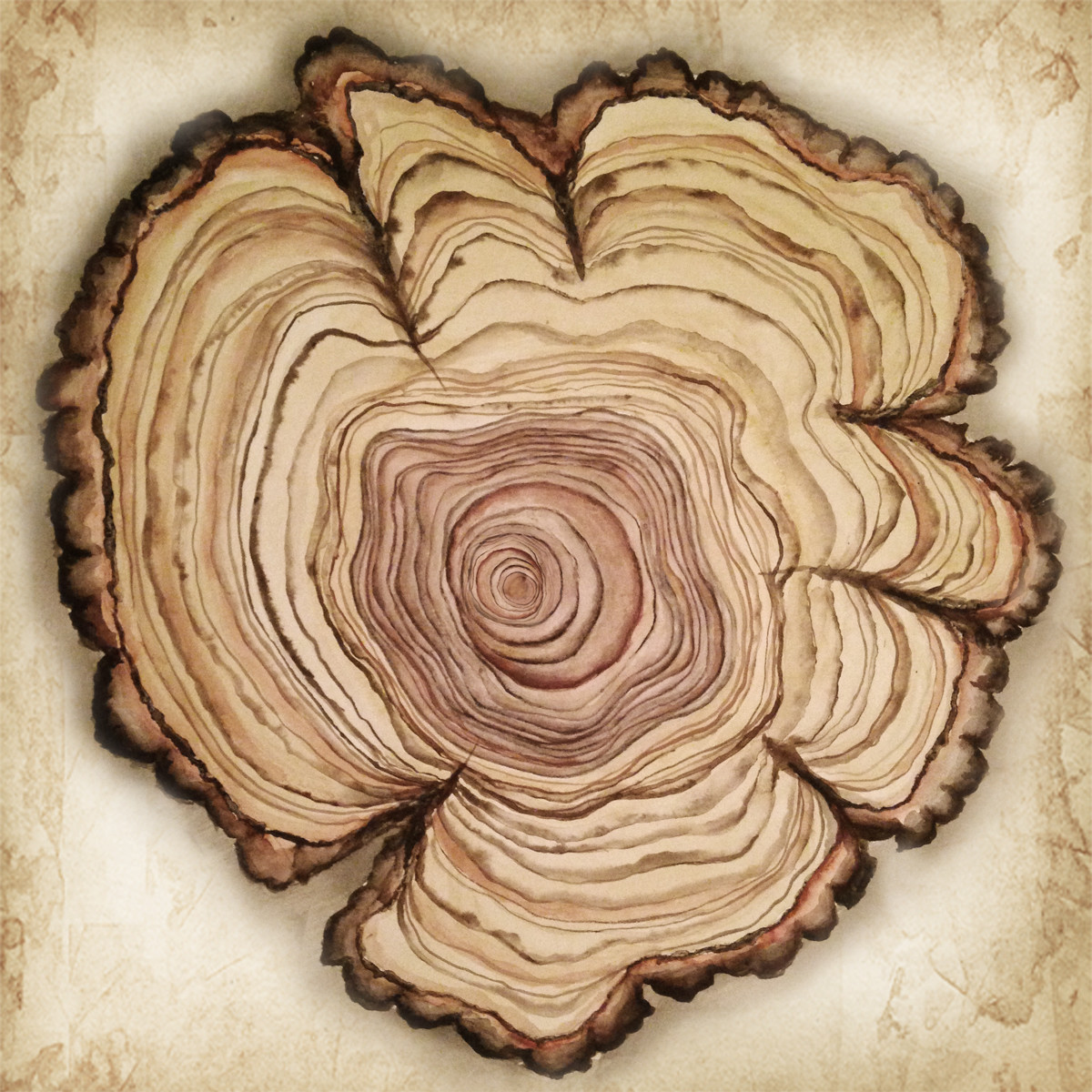 Watercolor Tree Ring