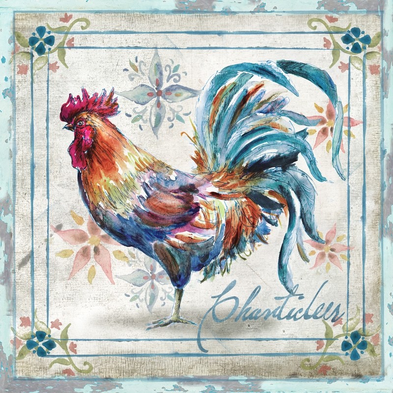 Watercolor Rooster Chanticleer