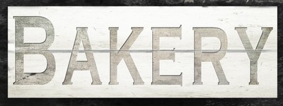 "Bakery" sign on Shiplap background