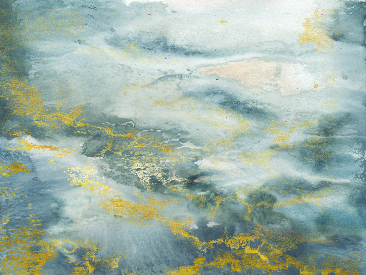 Watercolor Agate Abstract with Gold Veining ~Various Colors