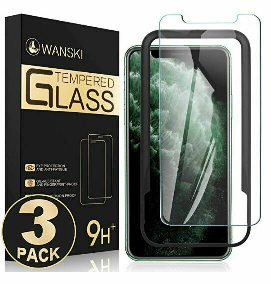 Wanski Tempered Glass Screen Protector Compatible for iPhone Xs Max, High Responsive, Bubble Free with Guide Frame/Easy Installation, [3 Packs][6.5 Inch]         B1M204