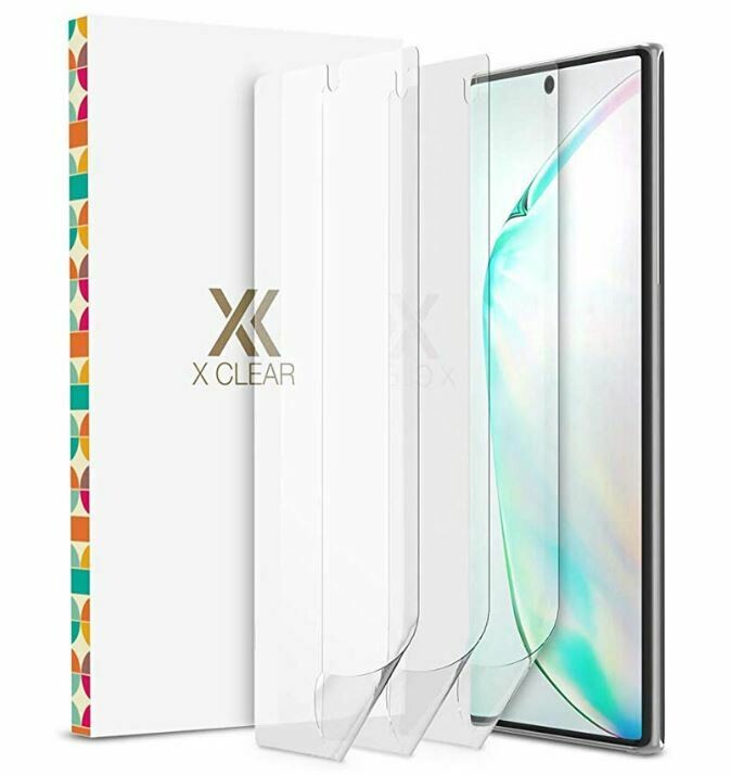 XClear 3 Pack Screen Protector Designed for Galaxy Note 10 (2019) [Case Friendly] TPU Film Anti-Scratch HD Protector Compatible with Samsung Galaxy Note10 - Pack of 3   B1M205