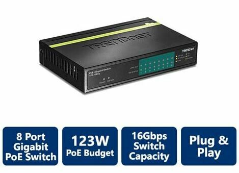 *USED* TRENDnet 8-Port Gigabit GREENnet PoE+ Switch B1A103