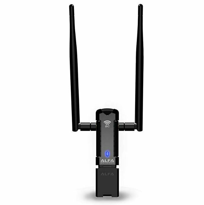 Alfa Long Range Dual-Band AC1200 USB 3.0 Wireless WiFi Adapter W / 2 X 5dBi External Antennas - 2.4 GHz 300 Mbps / 5 GHz 867 Mbps - 802.11 ac &amp; A, B, G, N **AMZ**     B1O208