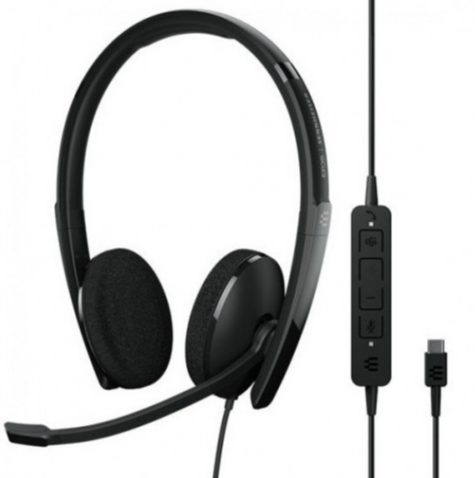 EPOS | Sennheiser Adapt 160T USB-C II - Wired, Double-Sided Headset – USB-C Connectivity, MS Teams Certified, UC Optimized – Superior Stereo Sound  - Call Control - Black  B1E408