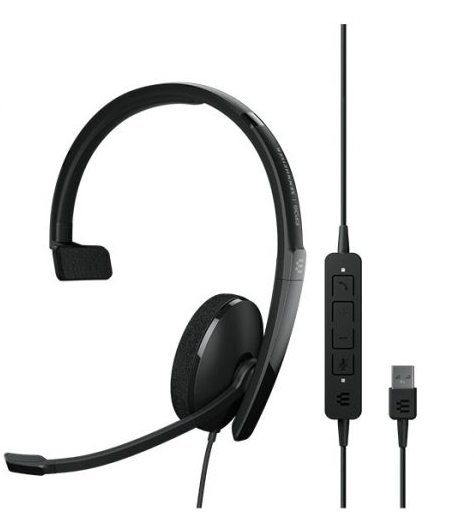 EPOS | Sennheiser Adapt 130 USB-C II - Wired, Single-Sided Headset – USB-C Connectivity, MS Teams Certified, UC Optimized – Superior Sound - Enhanced Comfort - Call Control - Black  B1E407