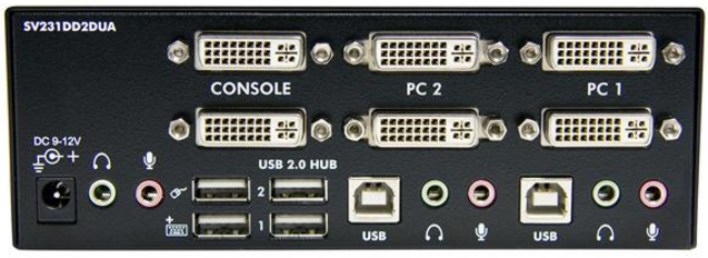 STRTCH 2-PORT DUAL DVI KVM SWITCH                                        B1E608