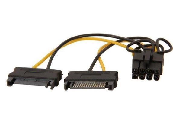 6 INCH SATA POWER TO 8 PIN PCI EXPRESS VIDEO CARD POWER ADAPTER       B1O310