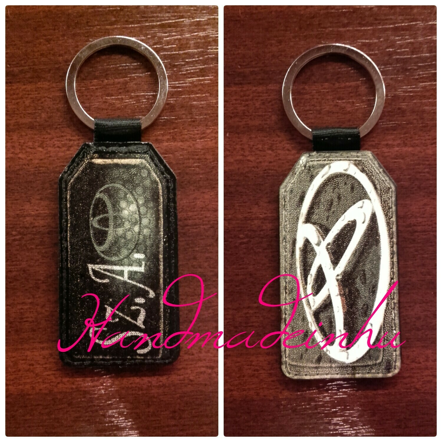 Kétoldalas egyedi műbőr kulcstartók