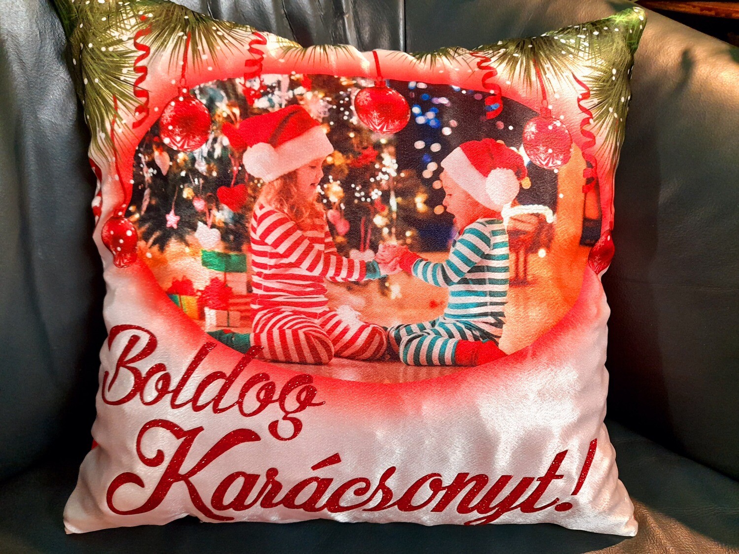 Boldog Karácsonyt! fényképes párna