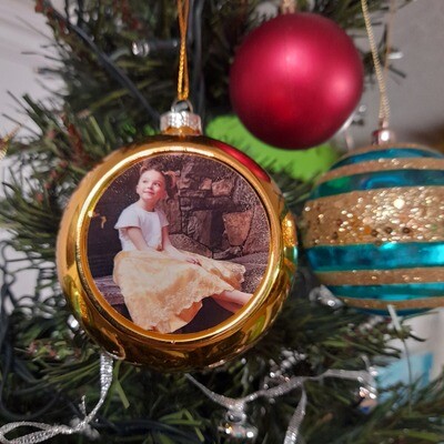 Karácsonyfa gömb, saját képpel