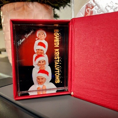 Fényképes kristálytömb-díszdobozban