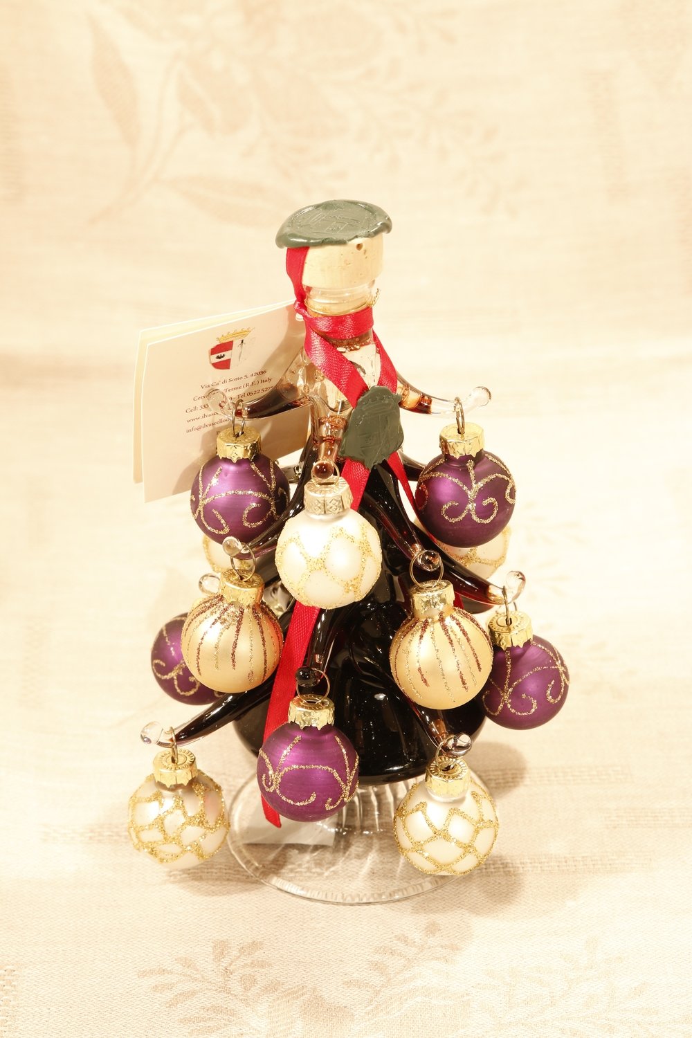 Christmas Tree , bottiglia in vetro soffiato con Balsamico invecchiato 7 anni 200ml