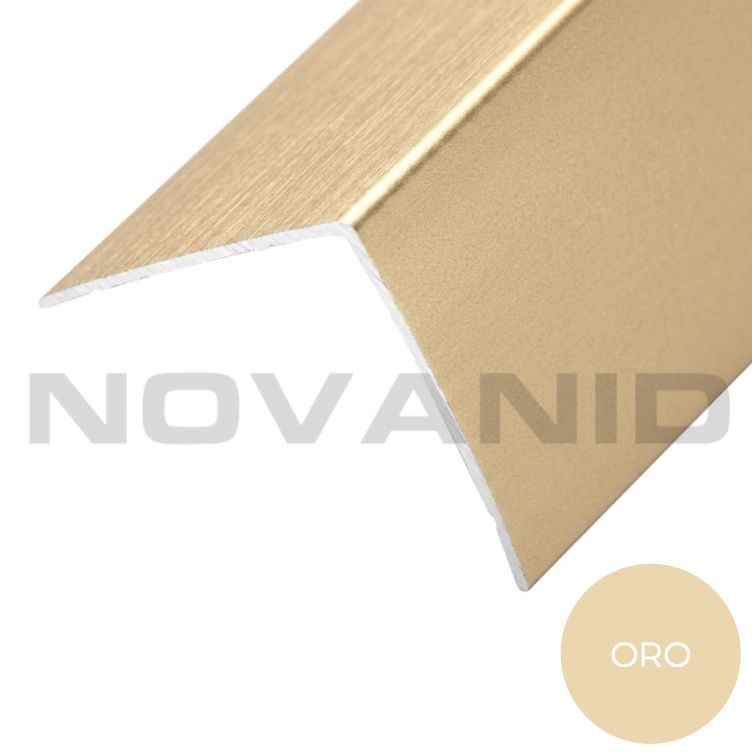 Perfil Esquinero simple Oro mate Aluminio 10x10x2400mm
