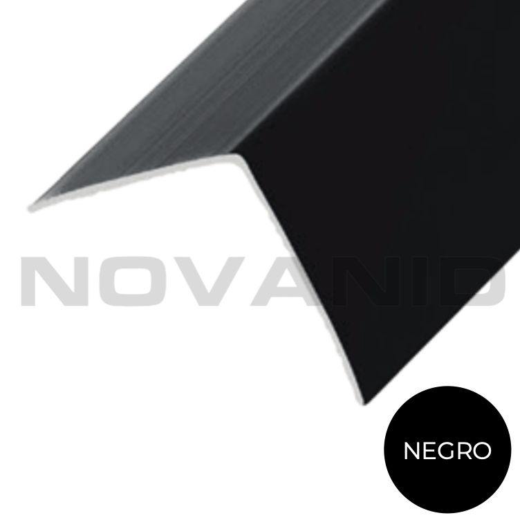 Perfil Esquinero simple Negro Aluminio 10x10x2400mm