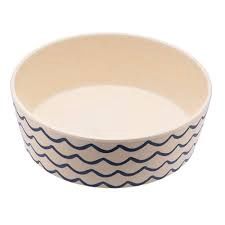 Bamboo dog bowl - ocean waves (small)