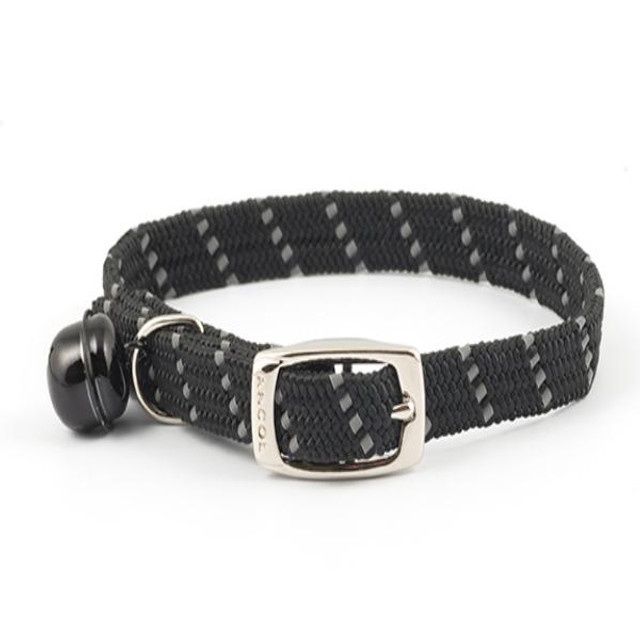 Safety Elastic Cat Collar Softweave Black