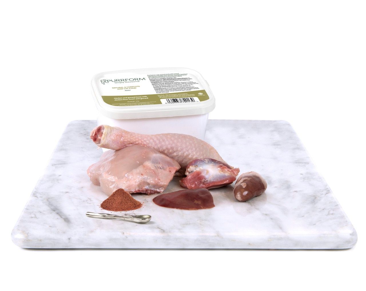Purrform Chicken with Ground Bone with Chicken Liver, Heart &amp; Gizzard 450g Adult