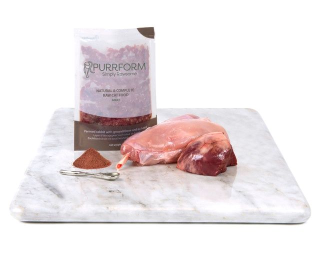 Purrform Farmed Rabbit with Ground Bone and Ox Heart Adult 70g (single pouch)
