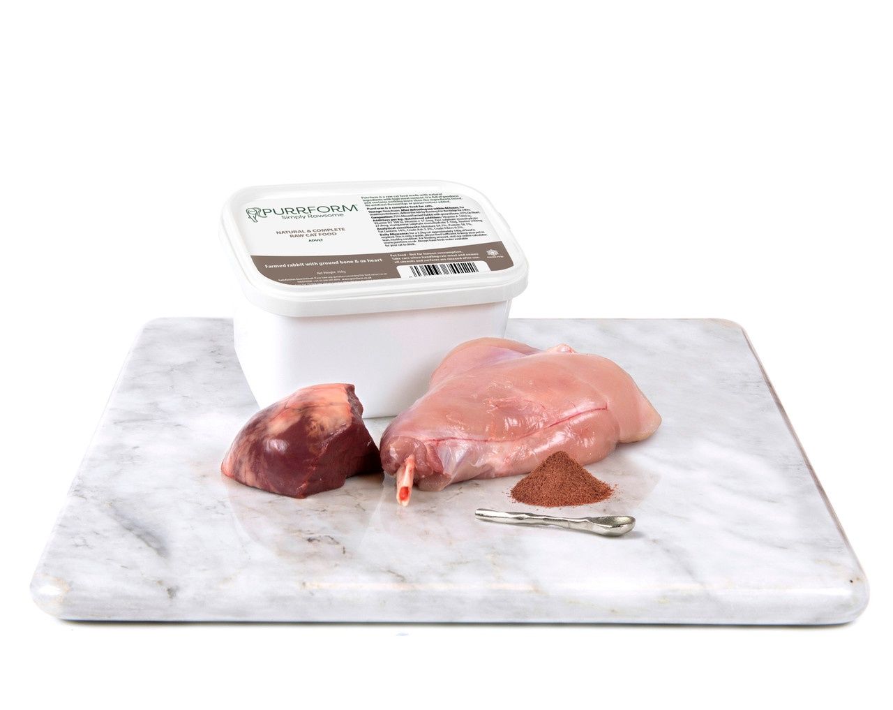 Purrform Farmed Rabbit with Ground Bone &amp; Ox Heart 450g Adult