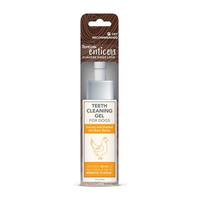 TropiClean Enticers Teeth Cleaning Gel for Dogs Honey Chicken 59ml