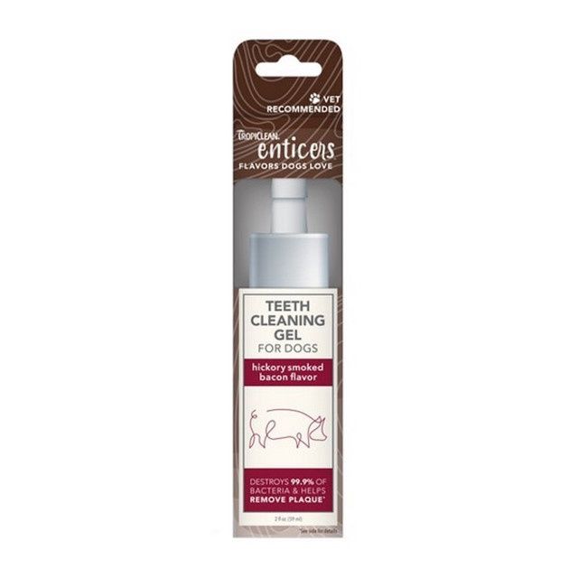 TropiClean Enticers Teeth Cleaning Gel for Dogs Smoked Bacon 59ml