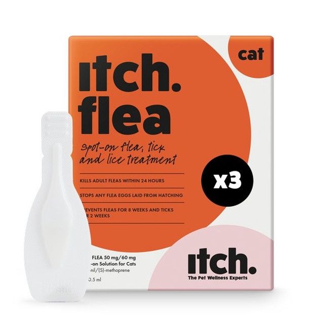 Itch Flea Spot On For Cats 3 Pipettes