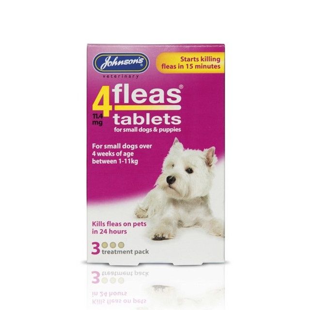 JVP 4 Fleas Puppy/Small Dog Flea Tablets 3 Pack