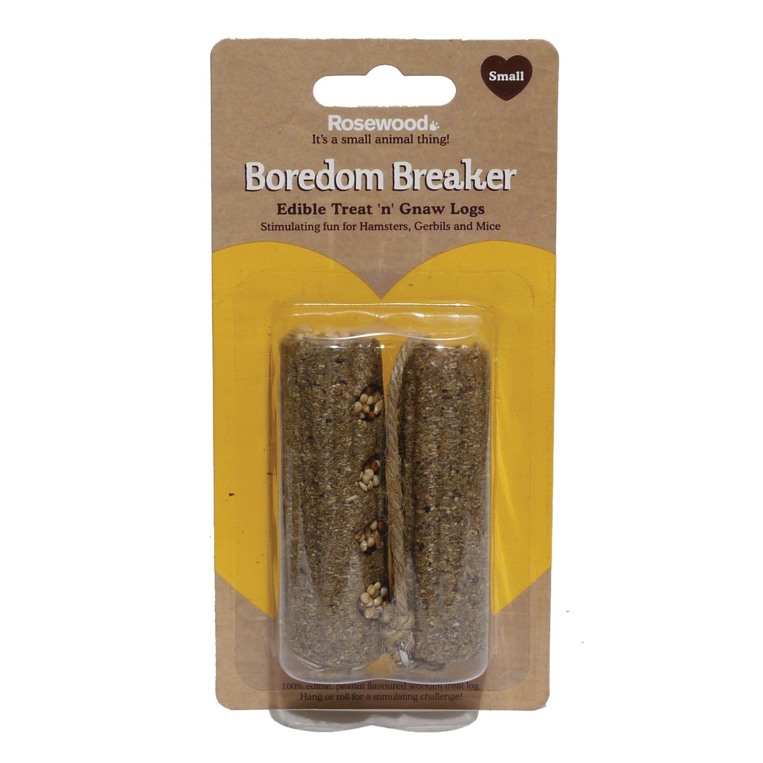 Boredom Breaker Treat N Gnaw Logs 2pc Small 8x2.5cm