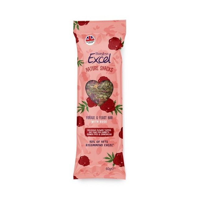 Burgess Excel Forage &amp; Feast Bar Rose 60g