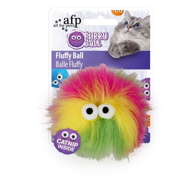 All For Paws Fluffy Yellow Ball
