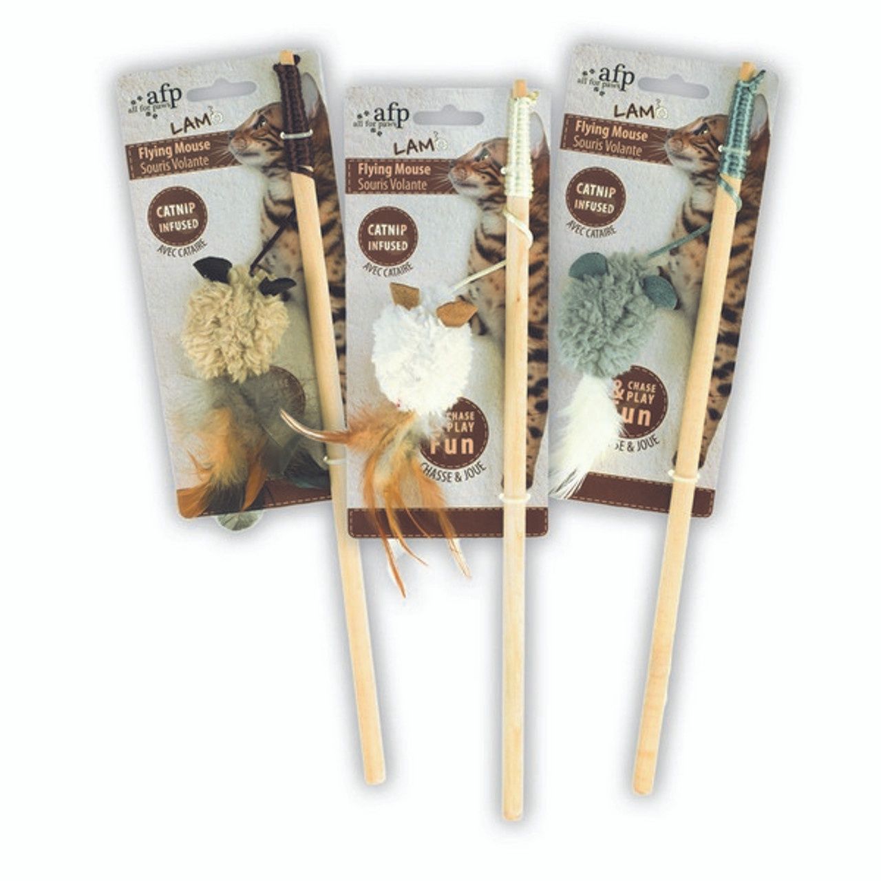 All For Paws Lamb Flying Mouse Wand
