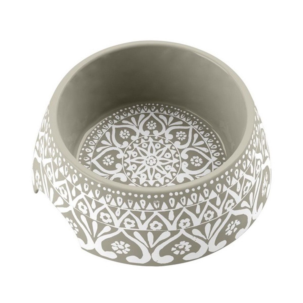 Tarhong Boho Medallion Pet Bowl Medium Taupe