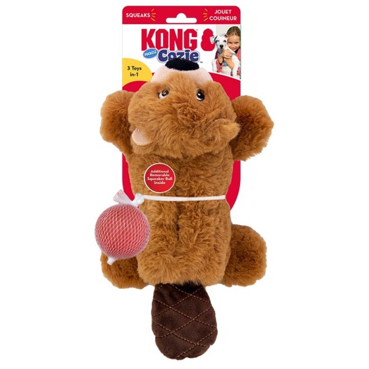 KONG Cozie Pocketz Beaver Medium