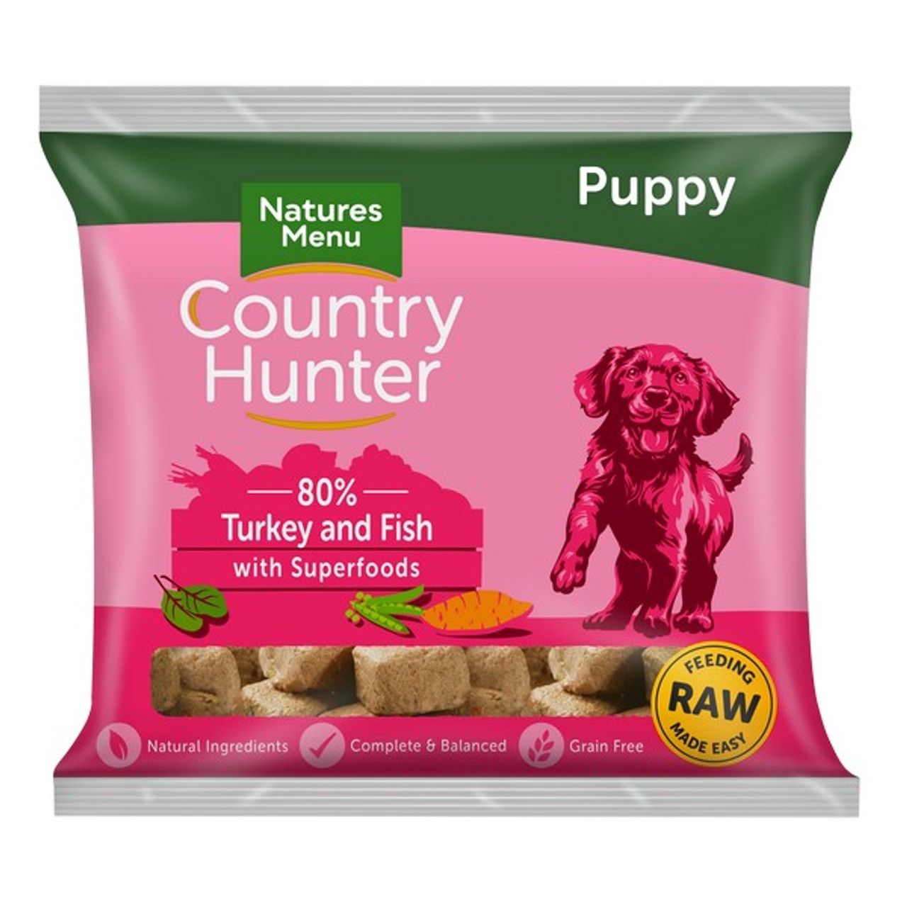 Natures Menu Frozen Country Hunter Turkey and Fish Puppy Nuggets 1kg