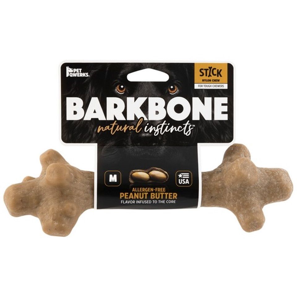 Pet Qwerks Stick Barkbone Peanut Butter Chew Toy Medium